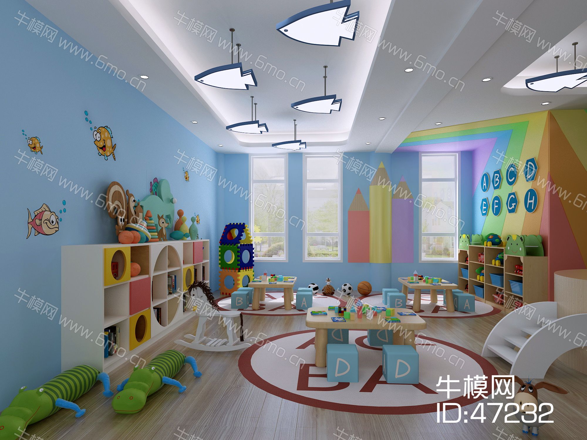 现代幼儿园3D模型 创意、功能与教育融合的艺术